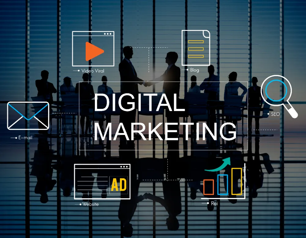 banner that displays text digital marketing